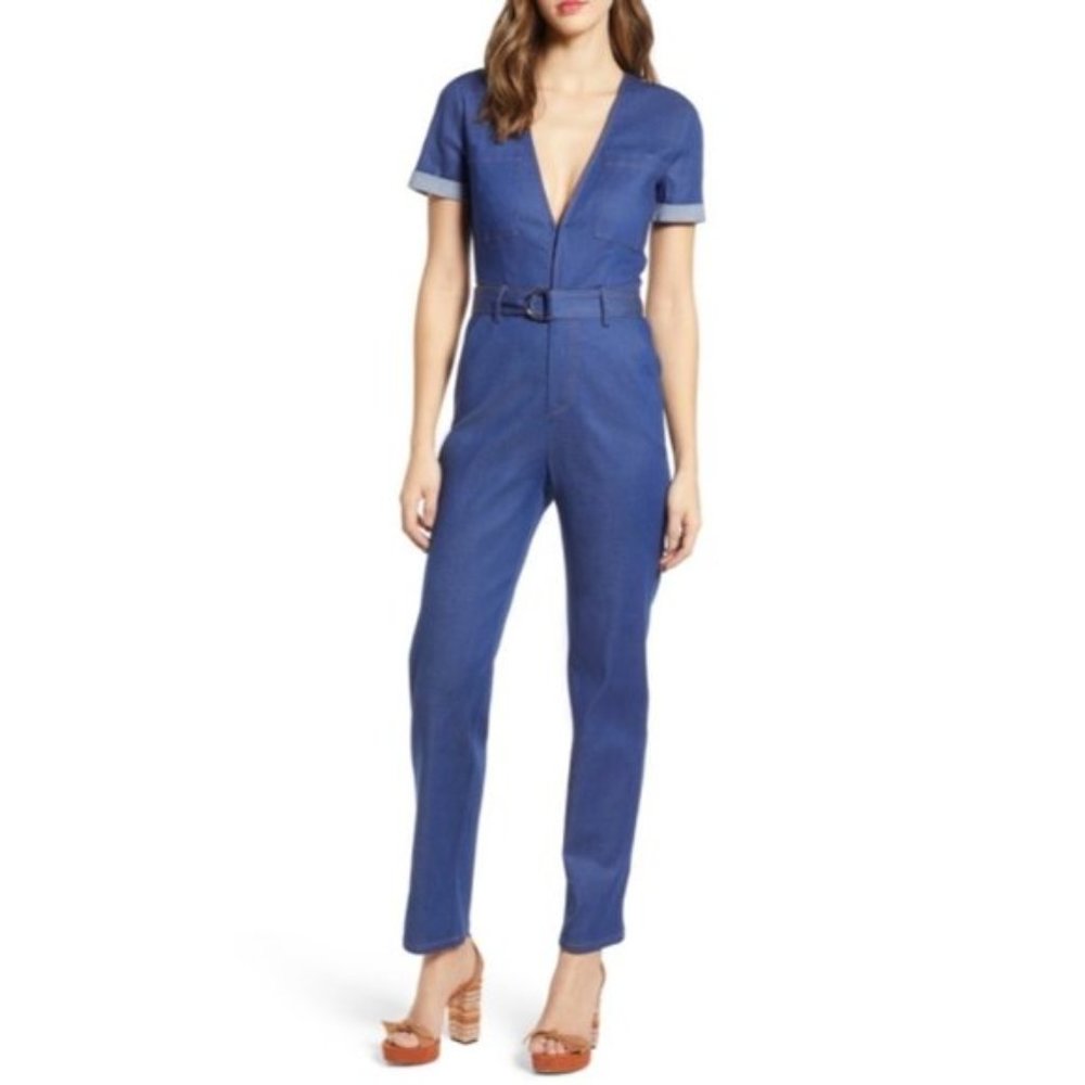 NWT TIGER MIST Phillipa Blue Denim Jumpsuit #AC16